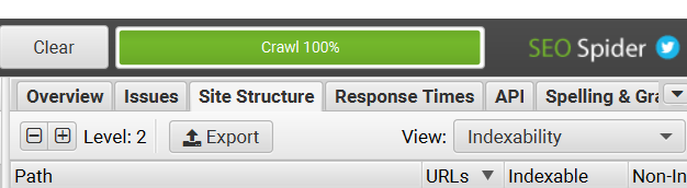 site structure screaming frog